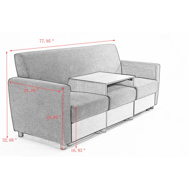 3 Seater Sofa: 77.95''Upholstered Sofa
