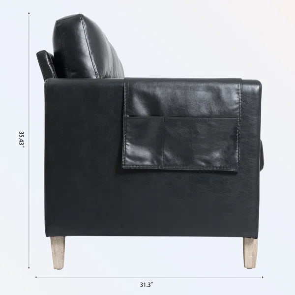 3 Seater Sofa: Sofa 79.53'' Vegan Leather Sofa