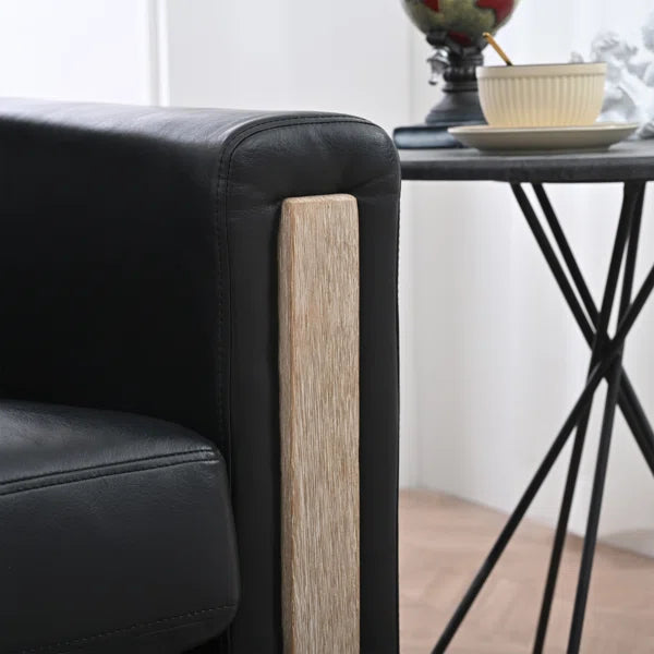 3 Seater Sofa: Sofa 79.53'' Vegan Leather Sofa