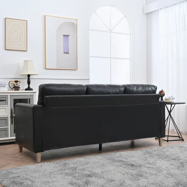 3 Seater Sofa: Sofa 79.53'' Vegan Leather Sofa
