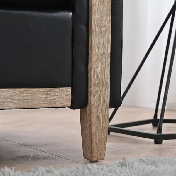 3 Seater Sofa: Sofa 79.53'' Vegan Leather Sofa