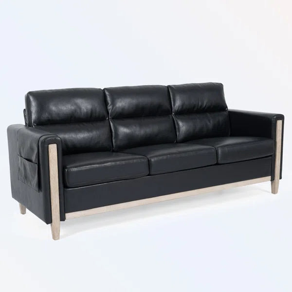 3 Seater Sofa: Sofa 79.53'' Vegan Leather Sofa