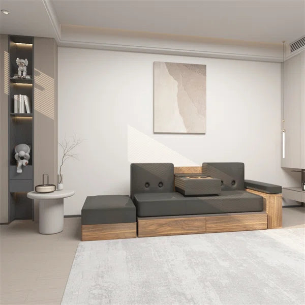 3 Seater Sofa: 82.3'' Vegan Leather Sofa