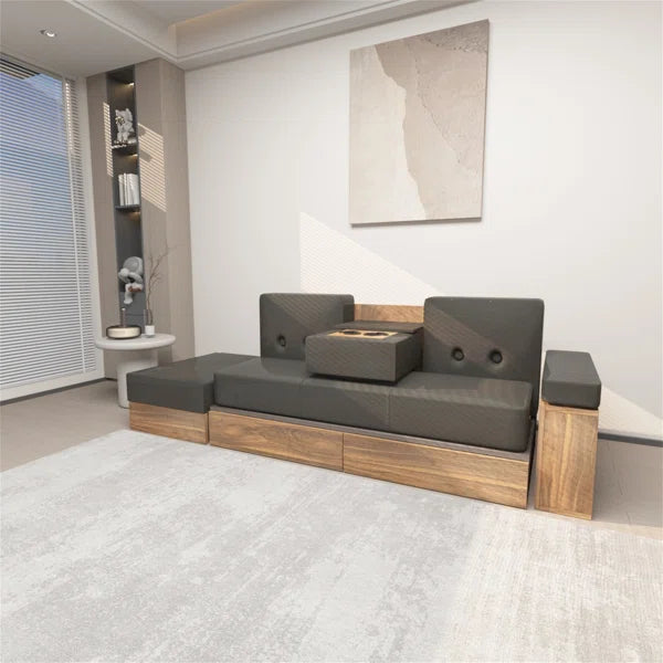 3 Seater Sofa: 82.3'' Vegan Leather Sofa