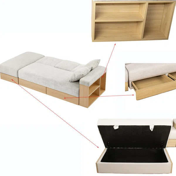 3 Seater Sofa: 82.3'' Vegan Leather Sofa