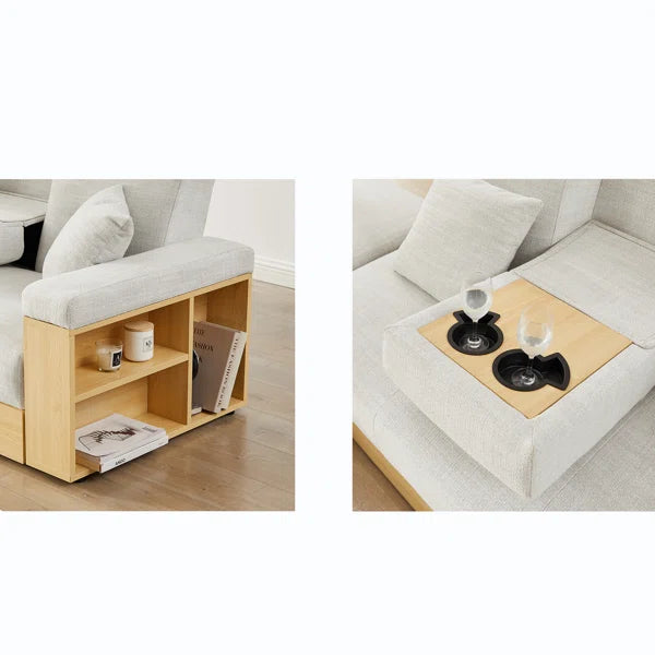 3 Seater Sofa: 82.3'' Vegan Leather Sofa