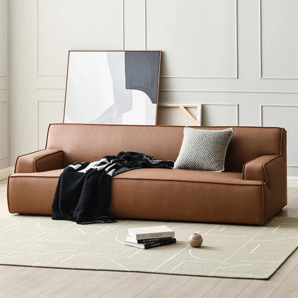 3 Seater Sofa: 86.61'' Vegan Leather Sofa