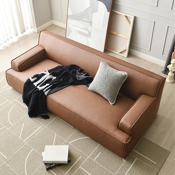 3 Seater Sofa: 86.61'' Vegan Leather Sofa
