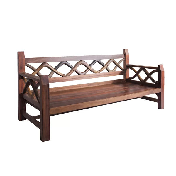 3 Seater Sofa: 87'' Teak Outdoor Patio Sofa with Sunbrella Cushions