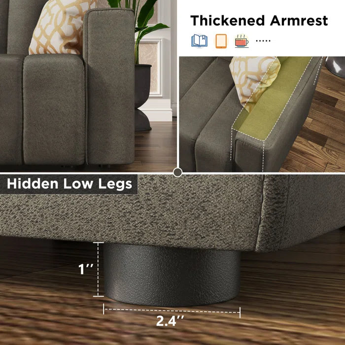3 Seater Sofa: Amelia-Eve 92.2'' Upholstered Sofa