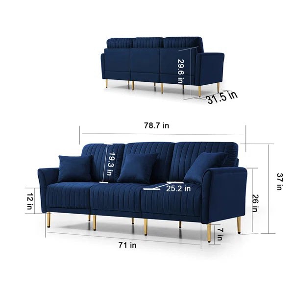3 Seater Sofa: Anzal 78.7'' Upholstered Sofa