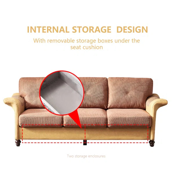 3 Seater Sofa: Arenzville 84.65'' Upholstered Sofa