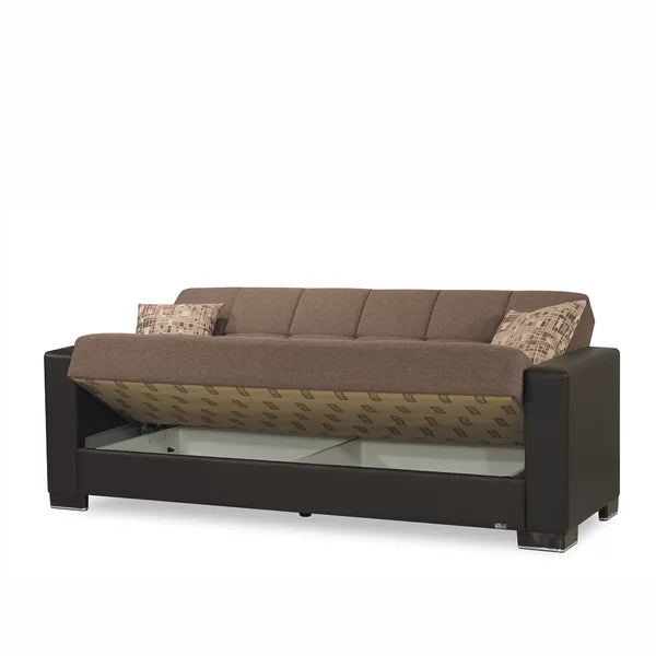 3 Seater Sofa: Armada 88 in. Fabric Upholstered 3-Seater Twin 3-in-1 Sleeper Sofa Bed with Storage