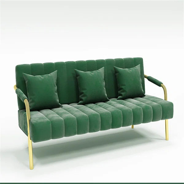 3 Seater Sofa: Endyia Couches For Living Room with 2 Velvet Pillow Top Arm Loveseat