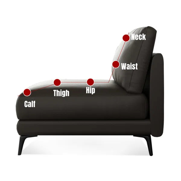 3 Seater Sofa: Genuine Leather Black Sofa, 3-Seat Square Arms Sofa Couch For Livng Room Bedroom