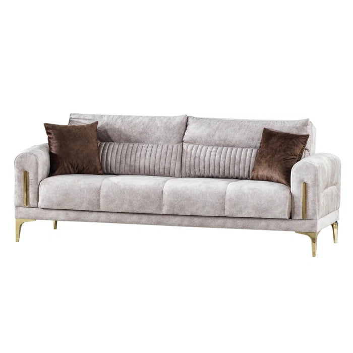 3 Seater Sofa: Moda 86.6 in. Fabric Upholstered 3-Seater Sofa