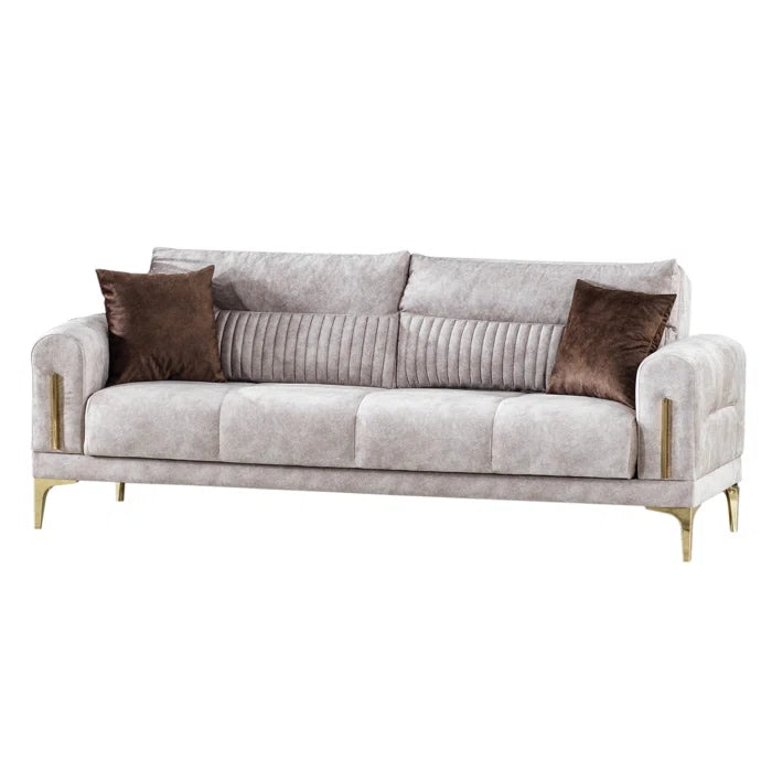 3 Seater Sofa: Moda 86.6 in. Fabric Upholstered 3-Seater Sofa