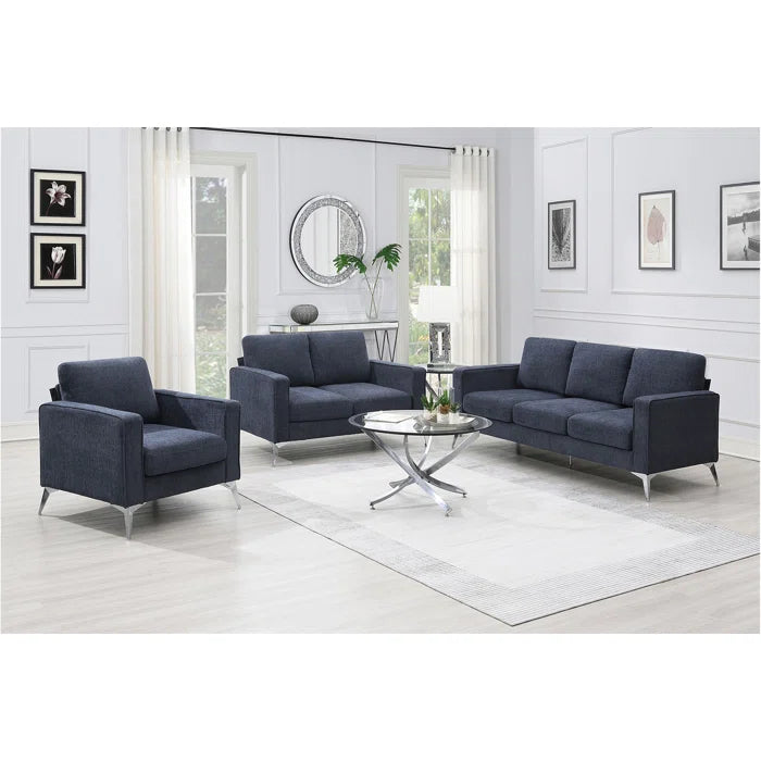 3 Seater Sofa: Modern 3-Piece Sofa Sets With Sturdy Metal Legs