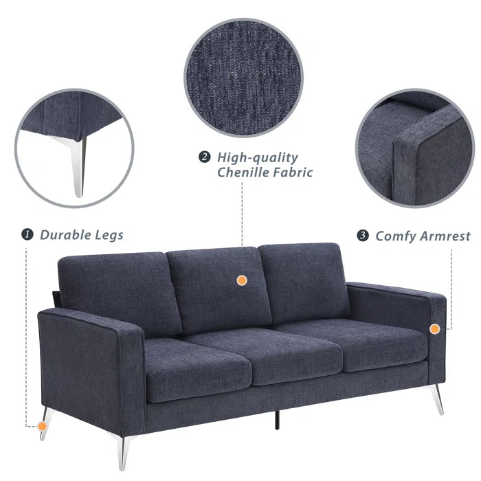 3 Seater Sofa: Modern 3-Piece Sofa Sets With Sturdy Metal Legs