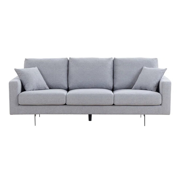3 Seater Sofa: Modern Three Seat Sofa Couch With 2 Pillows