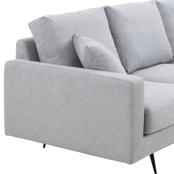 3 Seater Sofa: Modern Three Seat Sofa Couch With 2 Pillows
