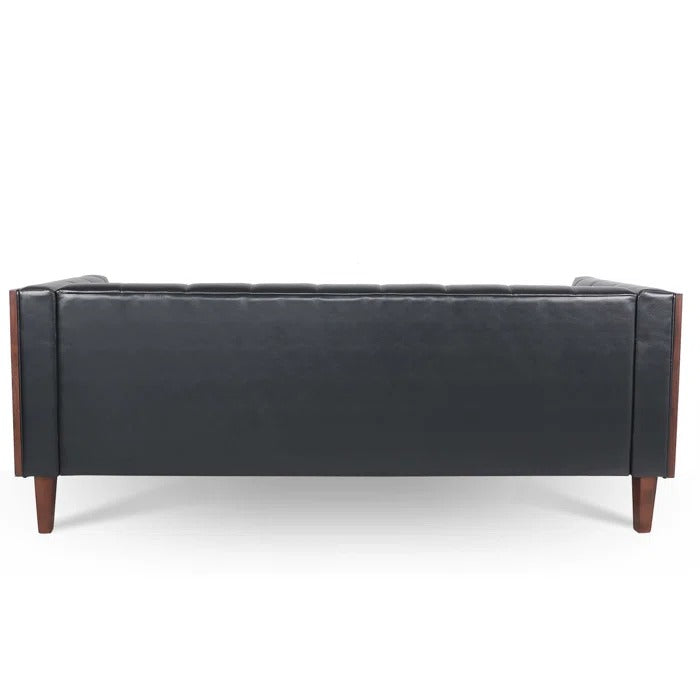 3 Seater Sofa Set: 76.37'' Vegan Leather Sofa