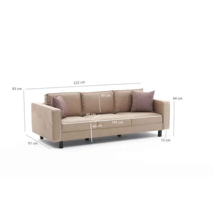 3 Seater Sofa Set: 87.4'' Upholstered Sofa