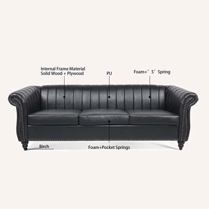 3 Seater Sofa Set: Acerra PU 83.46'' Reception Sofa