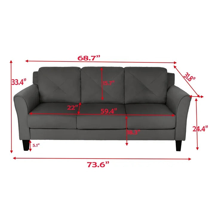 3 Seater Sofa: Shola 73.6'' Upholstered Sofa