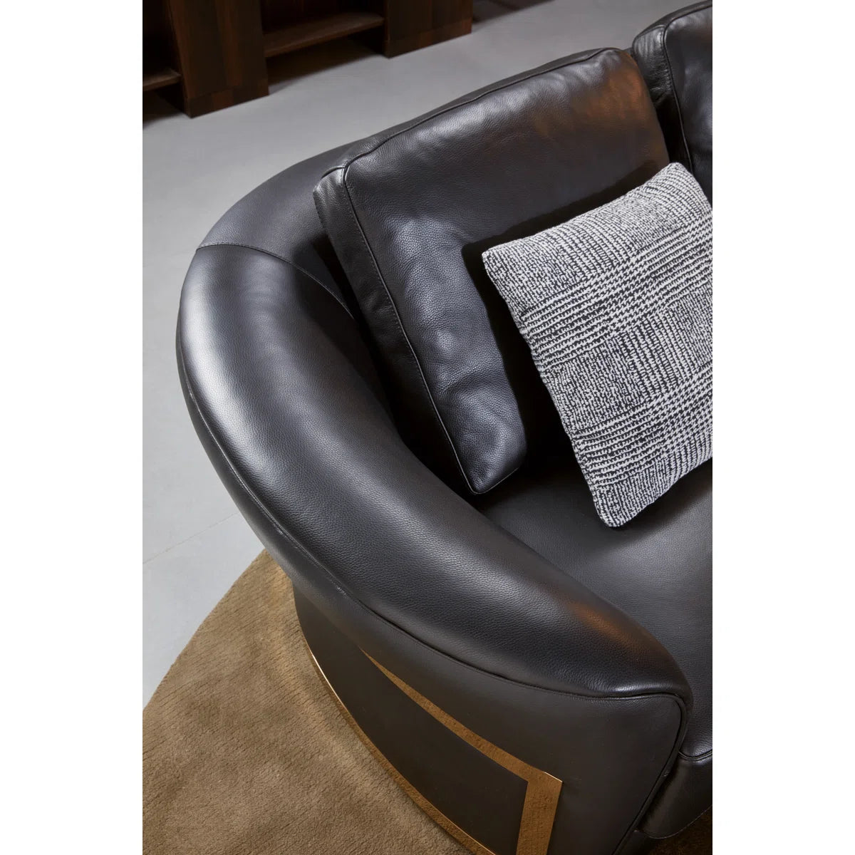 Luxury Sofa Sets: 90'' Wide Genuine Leather 3-Seater Sofa Set with Loveseat and Chair in Cognac Finish