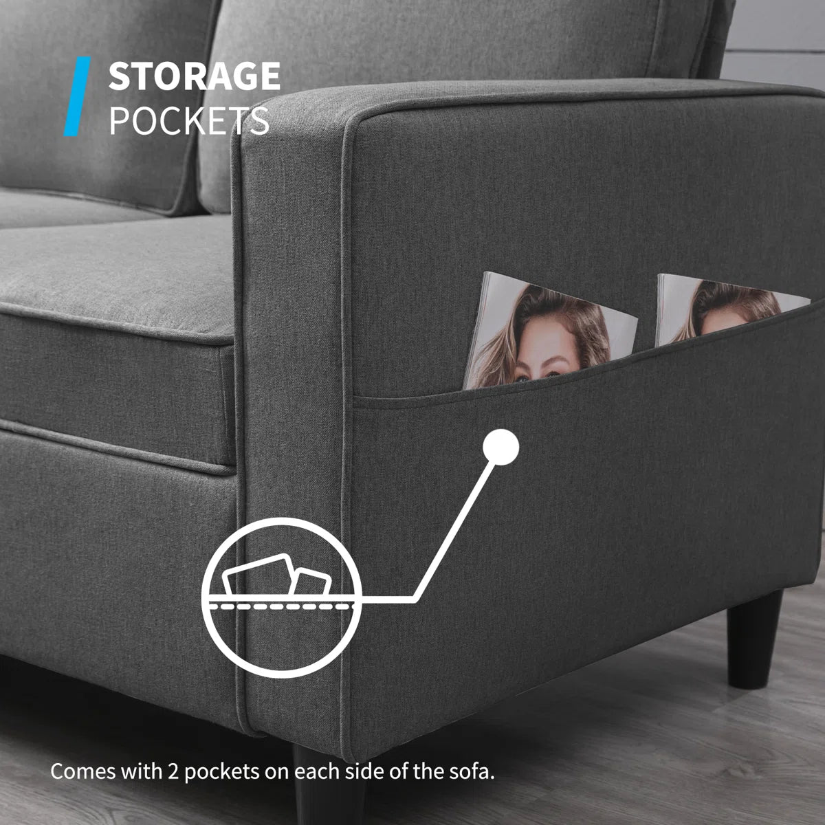 Luxury Sofa Sets: 3-Piece Cotton Blend Sofa, Loveseat & Storage Ottoman