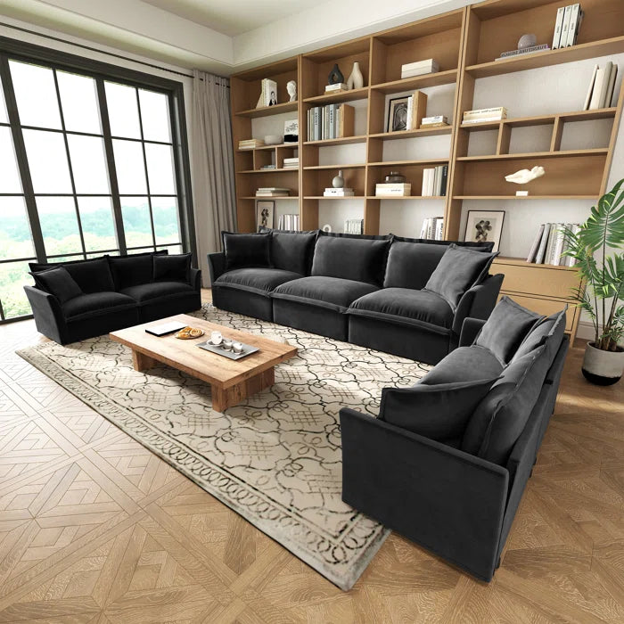 7 Seater Sofa Set: 3-Piece Deep Seat Sofa Set for Living Room Comfort