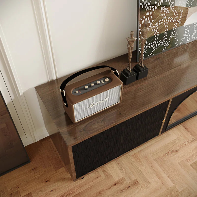 tv panel: 85" TV Console with Storage and Glass Doors