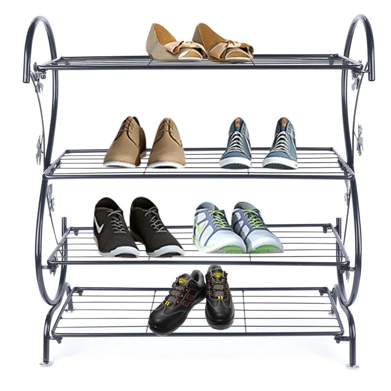 Shoe Rack: 4-Tier Metal Shoe Rack