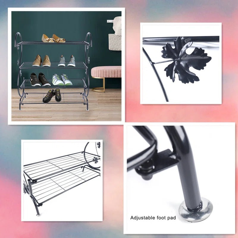 Shoe Rack: 4-Tier Metal Shoe Rack