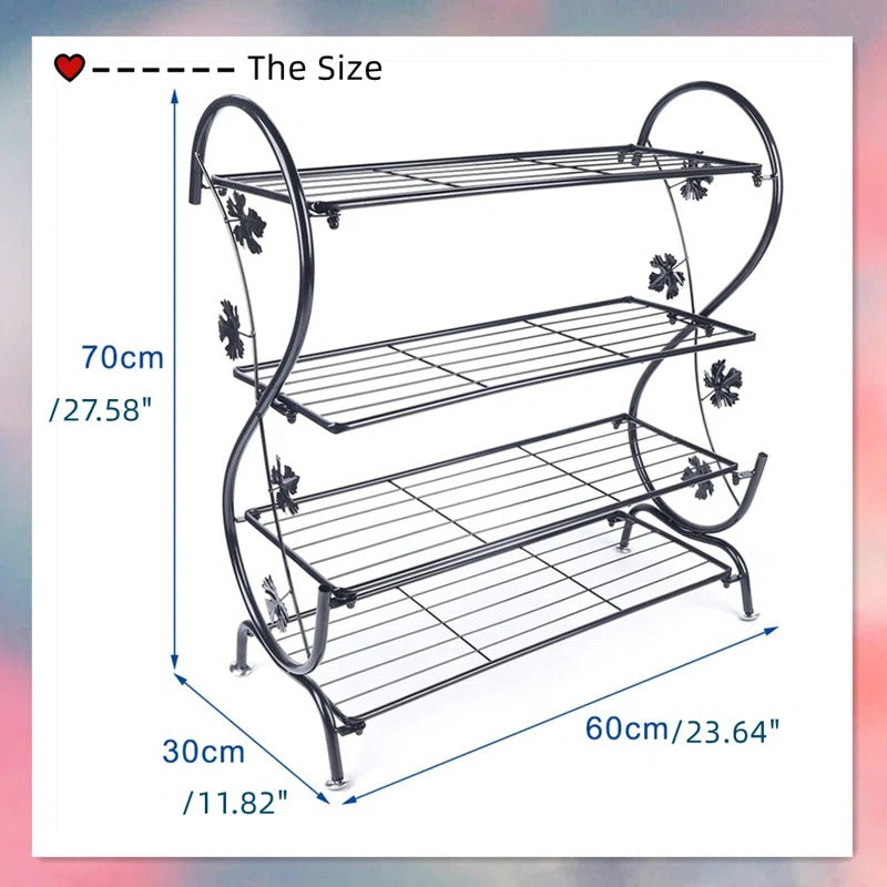 Shoe Rack: 4-Tier Metal Shoe Rack