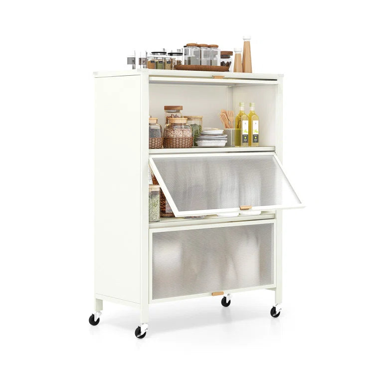 Kitchen Racks: 4-Tier Baker's Rack in the Kitchen with Flip Doors
