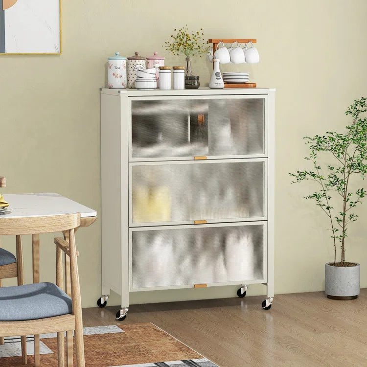 Kitchen Racks: 4-Tier Baker's Rack in the Kitchen with Flip Doors