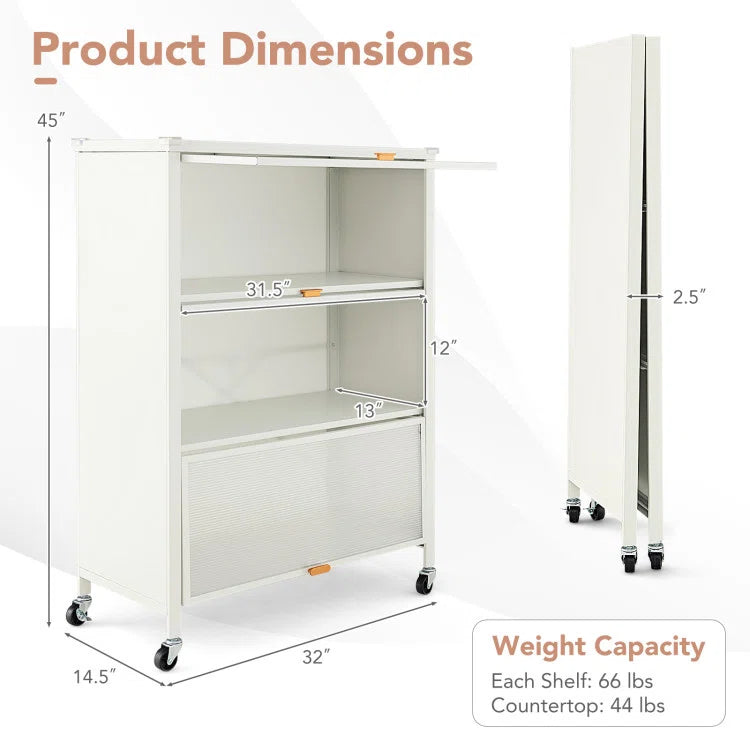 Kitchen Racks: 4-Tier Baker's Rack in the Kitchen with Flip Doors