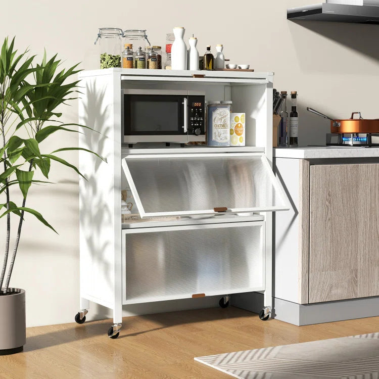 Kitchen Racks: 4-Tier Baker's Rack in the Kitchen with Flip Doors