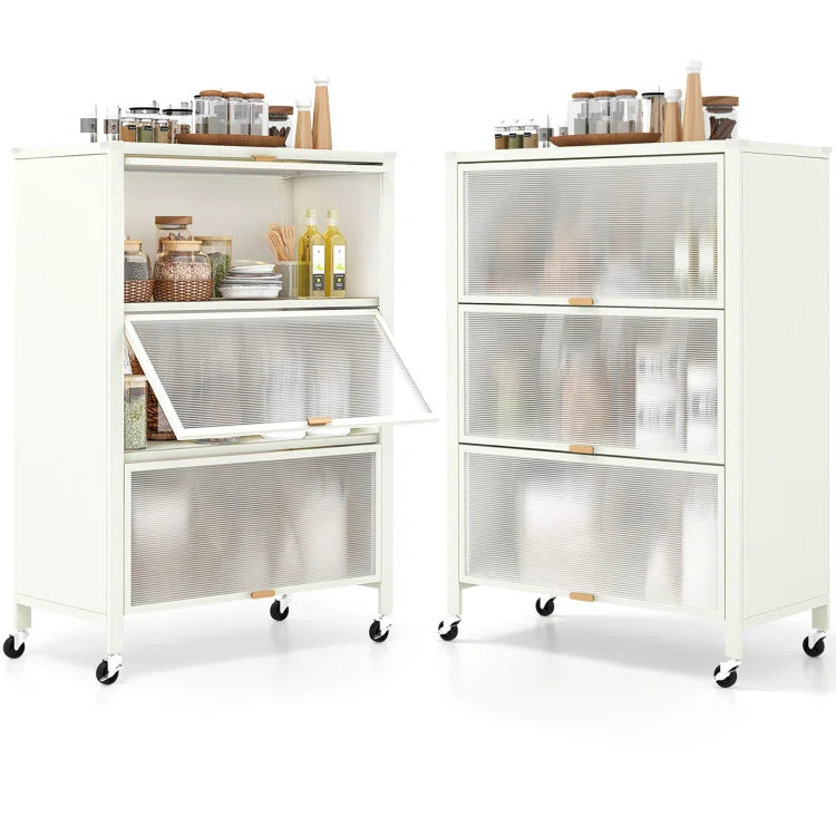 Kitchen Racks: 4-Tier Baker's Rack in the Kitchen with Flip Doors