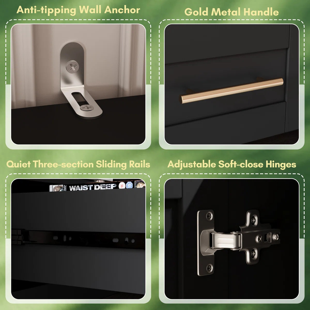 tv panel: 4-Piece Wall Unit tv panel with LED Lights, Fits TVs Up to 70"