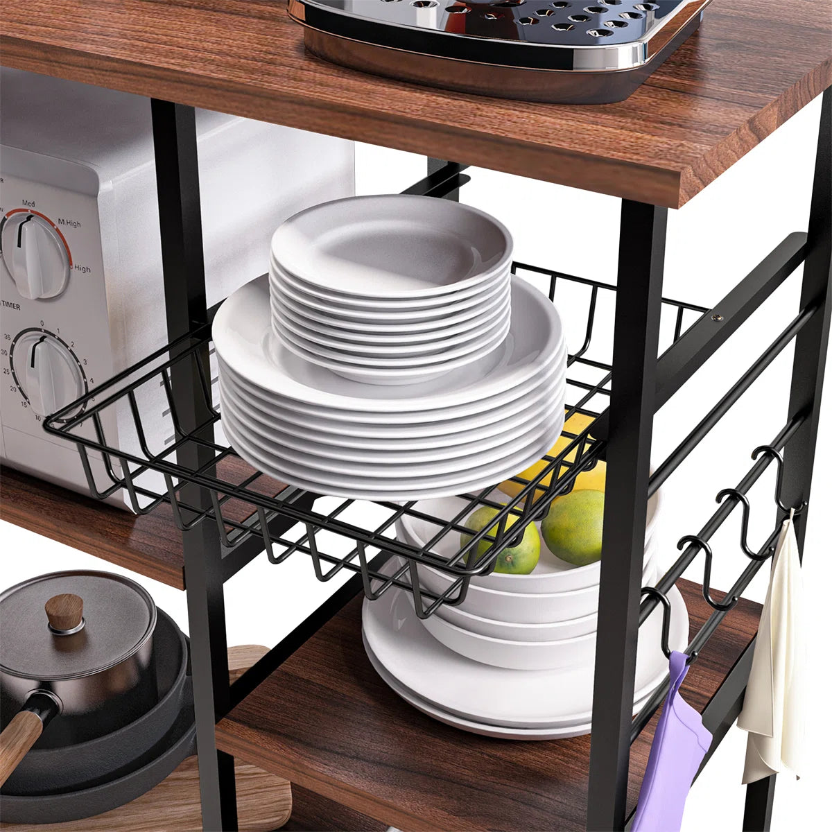 Kitchen Rack: 42'' Metal Standard Baker's Rack with Microwave Compatibility