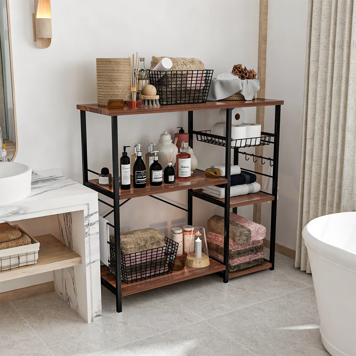 Kitchen Rack: 42'' Metal Standard Baker's Rack with Microwave Compatibility