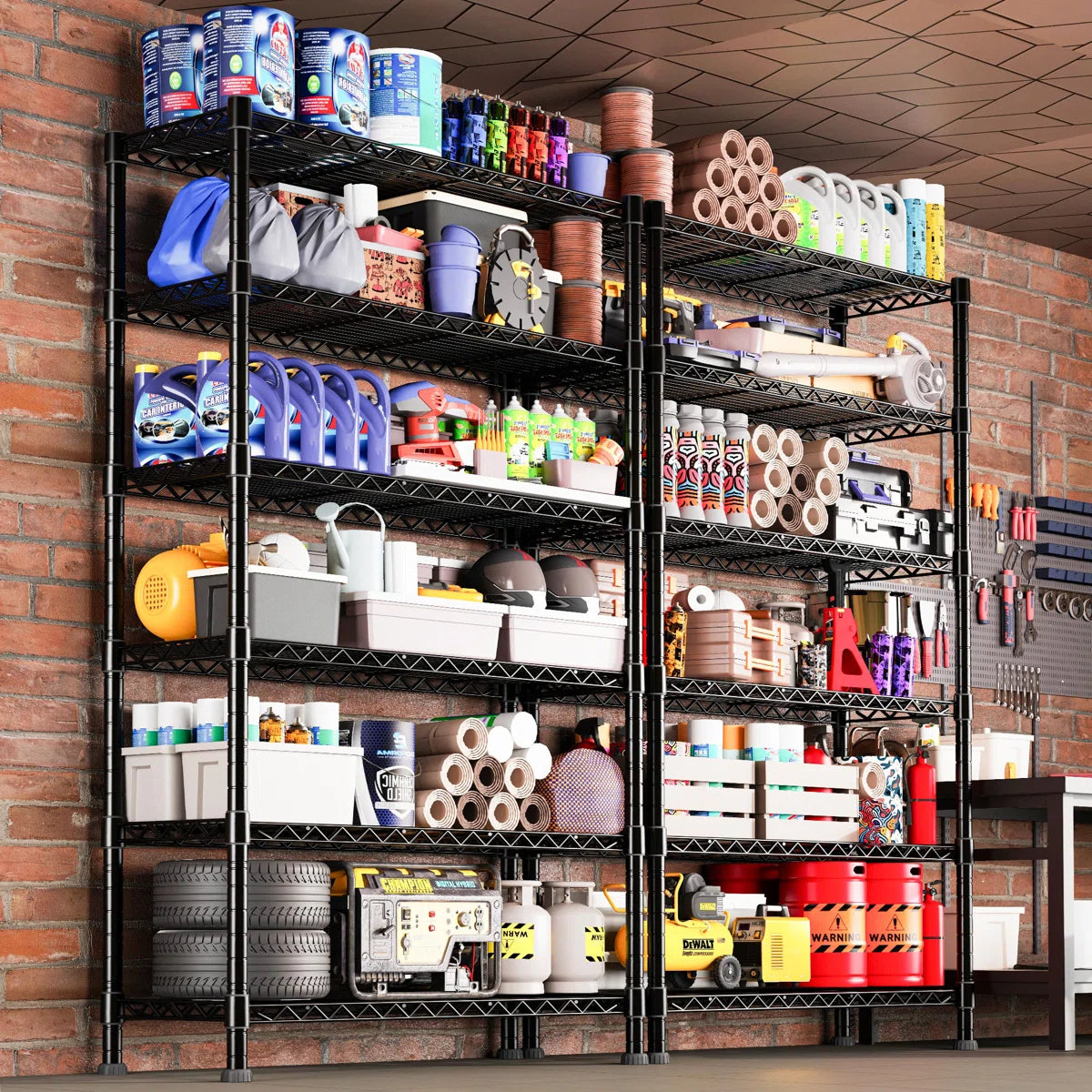 Kitchen Rack: 453.5 KG Utility Shelving Unit with 5 Tiers for Storage Shelves Steel Wire Organizer Rack for Office, Kitchen, and Home
