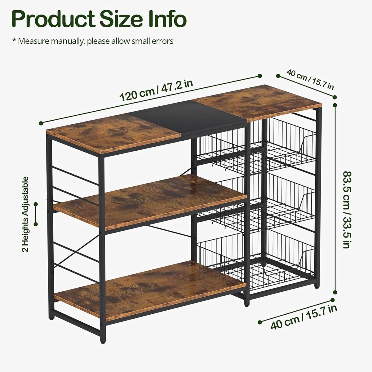 Kitchen Rack: 47.2'' Iron Standard Baker's Rack