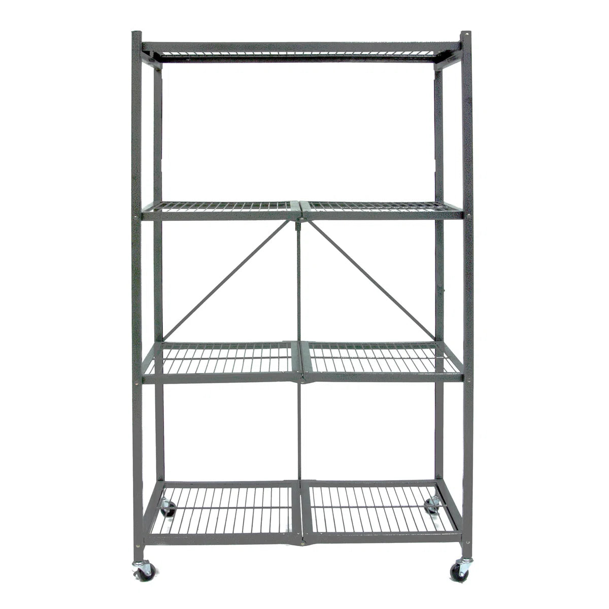 Kitchen Rack: 4 Tier Multipurpose Folding Storage Organizing Rack with Wheels