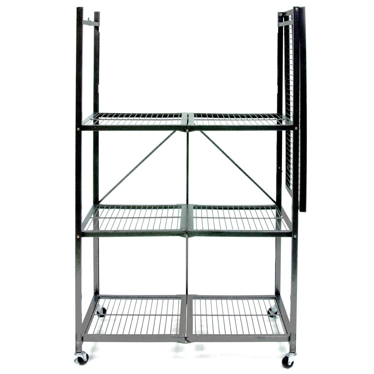 Kitchen Rack: 4 Tier Multipurpose Folding Storage Organizing Rack with Wheels