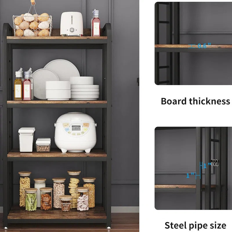 Kitchen Racks: 4-Tier Oven Stand Coffee Bar Baker's Racks, Adaptable Kitchen Shelves, and Kitchen Storage Shelf Rack
