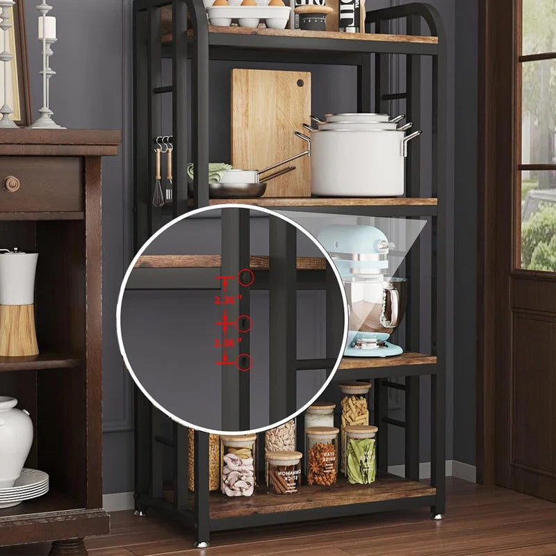 Kitchen Racks: 4-Tier Oven Stand Coffee Bar Baker's Racks, Adaptable Kitchen Shelves, and Kitchen Storage Shelf Rack